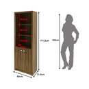 Armário Alto para Escritório com 2 Portas e 5 Prateleiras Nogal ME4110