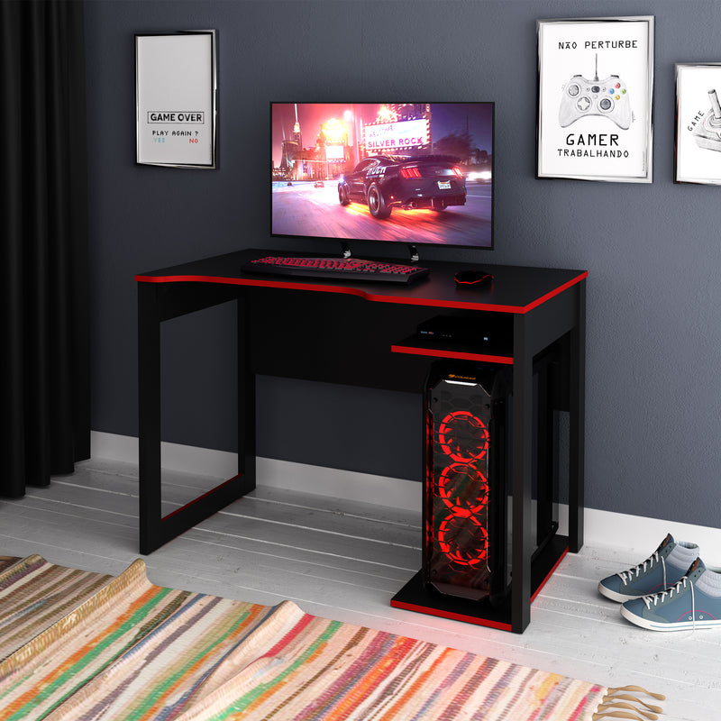 Mesa Gamer ME4161 Preto/Vermelho