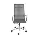 CADEIRA TELMA ALTA TELA CINZA B. RODIZIO