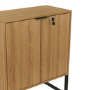 Balcão para Escritório com Chave ME4154 Amêndoa/Preto