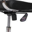 CADEIRA GENOVA ALTA RODIZIO PRETA ASSENTO P.U. ENCOSTO TELA BASE CROMADA