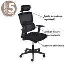 CADEIRA JULIANA GIR ALTA TELA PRETA