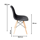 CADEIRA MEL PP PRETA BASE MADEIRA