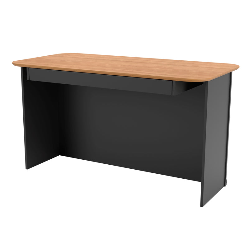 MESA ESCRITORIO RIPADA 135CM C/01 GAVETA - FREIJO/PRETO FOSCO