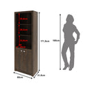 Armário Alto para Escritório com 2 Portas e 5 Prateleiras Rústico ME4110