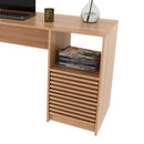 Escrivaninha em Ripado com Gaveteiro ME4174 Amêndoa