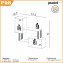 NICHO C/2 NICHOS INDUSTRIAL 82 X 73,5CM - FREIJO/PRETO FOSCO