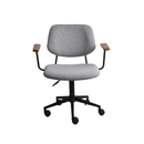 CADEIRA OFFICE MECA EM TECIDO CINZA BASE RODIZIO PRETA