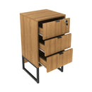 Gaveteiro para Escritório com Chave ME4158 Amêndoa/Preto