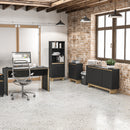 BALCAO LOS ANGELES MDP PRETO UV TEX/CARVALHO CLARO UV TEX