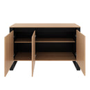 Balcão para Escritório com 3 Portas ME4147 Amêndoa/Preto