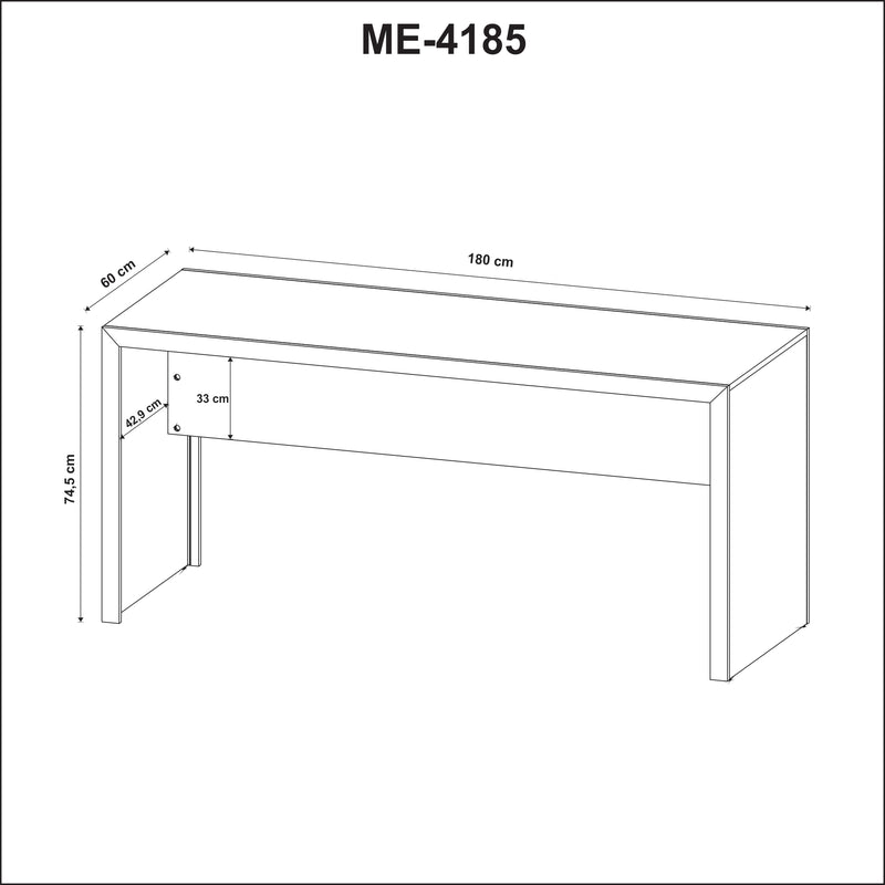 Mesa Para Escritório 180cm Me4185 Branco