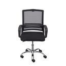 CADEIRA LIVIA GIR BAIXA PRETA BASE CROMADA