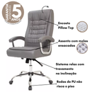 CADEIRA PRESIDENTE OLGA ALCOCHOADA CINZA