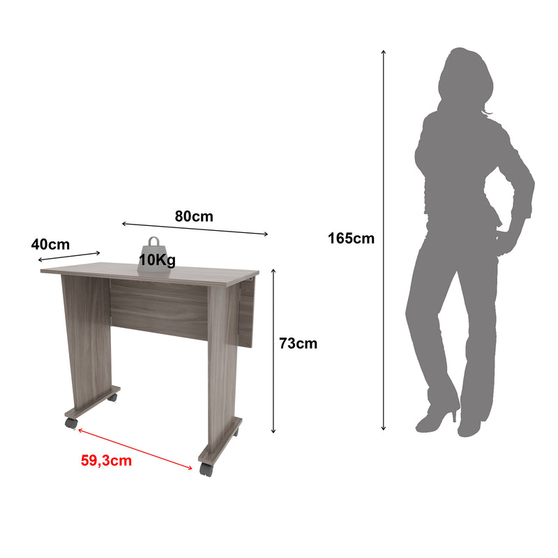 Mesa para Escritório com Rodizio ME4117 Carvalho