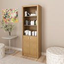 Armário Alto para Escritório com 2 Portas e 5 Prateleiras Amêndoa ME4110