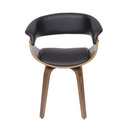 CADEIRA EMILY ESTRUT. MADEIRA ACOLCHADA REVEST. P.U. PRETA