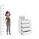 GAVETEIRO MAUA 4G MDP LEGNO BRANCO FF LISO