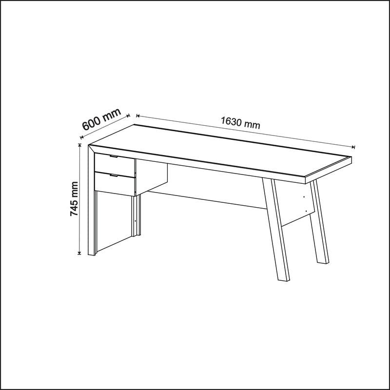 Mesa para Escritório com 2 gavetas ME4122 Nogal/Fendi