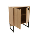 Balcão para Escritório com Chave ME4154 Amêndoa/Preto