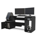 Mesa Gamer e Escritório Space One MDP Preto BP XT Racer Logo Branco