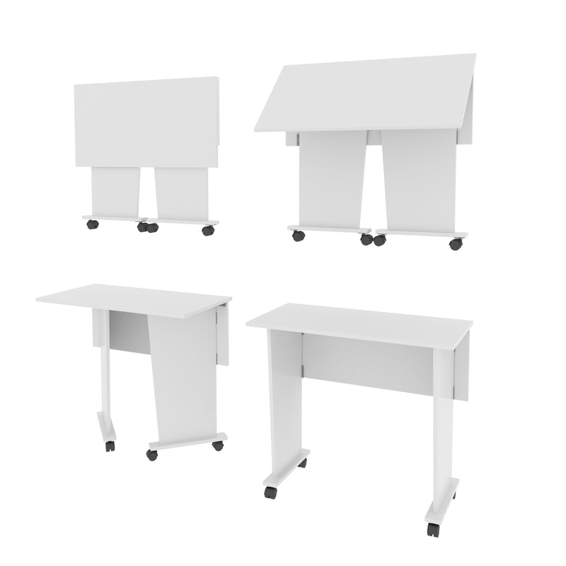 Mesa para Escritório com Rodizio ME4117 Branco