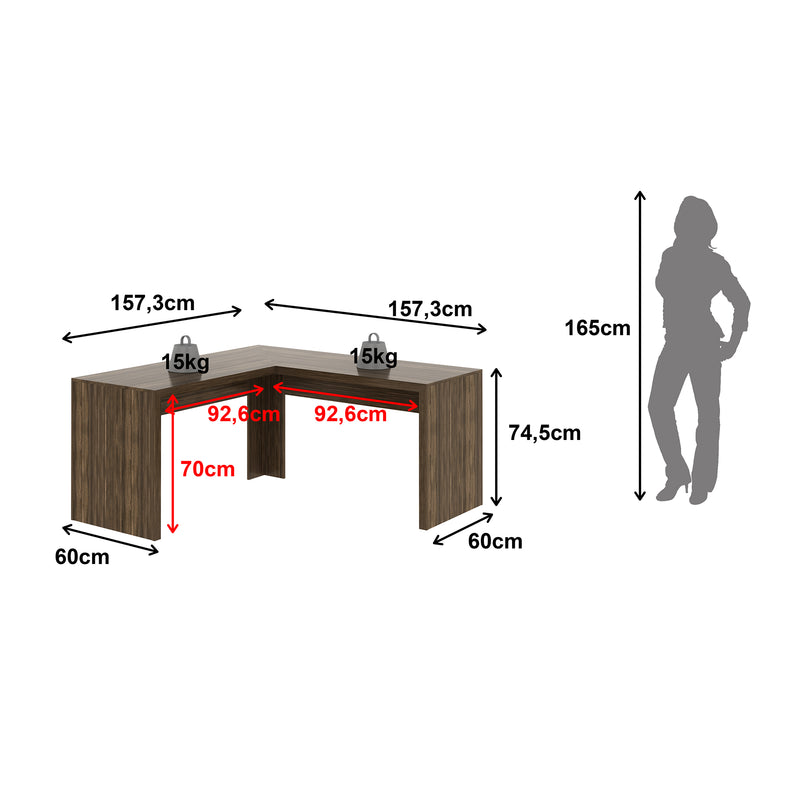 Mesa para Escritório Angular ME4116 Nogal