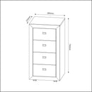 Gaveteiro com 4 Gavetas ME4133 Branco