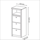 Gaveteiro para Pasta Suspensa com 3 Gavetas ME4118 Branco