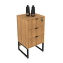 Gaveteiro para Escritório com Chave ME4158 Amêndoa/Preto