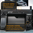 Mesa Gamer e Escritório Control MDP Preto BP XT Racer Logo Branco