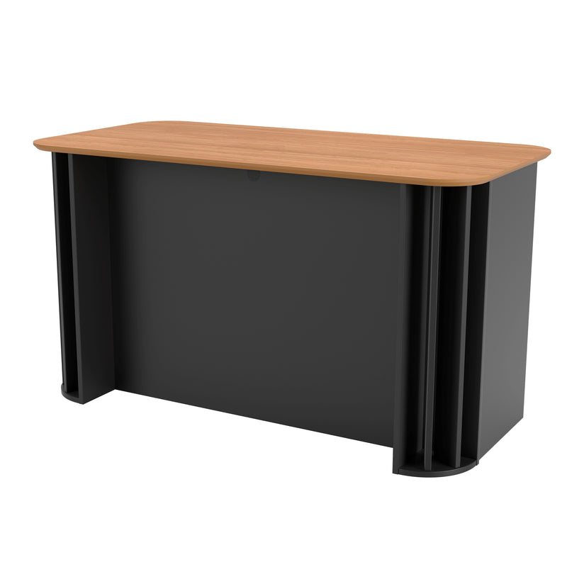 MESA ESCRITORIO RIPADA 135CM C/01 GAVETA - FREIJO/PRETO FOSCO