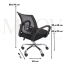CADEIRA TALITA BAIXA SEM RELAX PRETA BASE CROMADA RODÍZIO