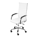 CADEIRA MILÃO ALTA EM PU BRANCA BASE RODIZIO