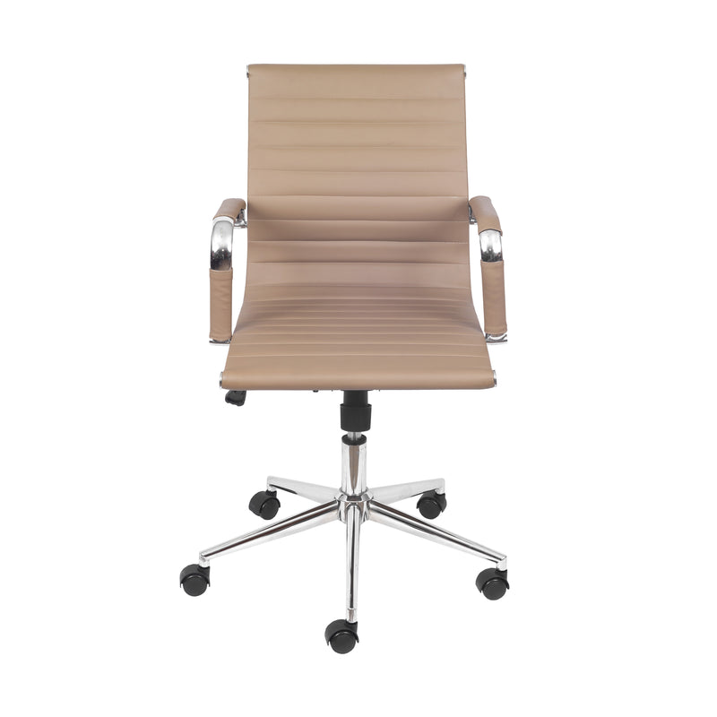 CADEIRA EAMES GIR BAIXA CORINO CARAMELO