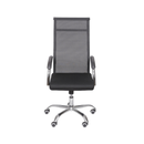 CADEIRA ROMANZA GIR ALTA PRETA ASSENTO P.U. ENCOSTO TELA BASE CROM