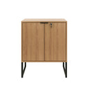 Balcão para Escritório com Chave ME4154 Amêndoa/Preto