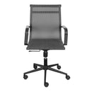 CADEIRA TELAVIVE BAIXA CINZA ESTUTURA PRETA BASE RODIZIO