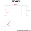 Mesa para escritório Me4182 Amêndoa/Preto