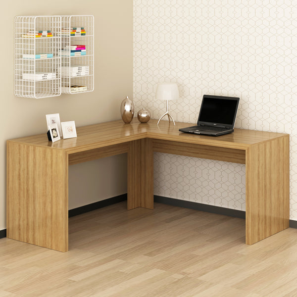 Mesa para Escritório Angular ME4116 Amêndoa