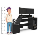 Mesa Gamer e Escritório Space Two MDP Preto BP XT Racer Logo Branco