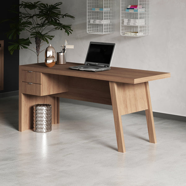 Mesa para Escritório com 2 gavetas ME4122 Amêndoa
