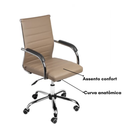 CADEIRA  FLAVIA GIR BAIXA EM PU CARAMELO