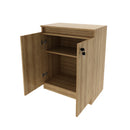 Balcão para Escritório com Chave ME4149 Amêndoa