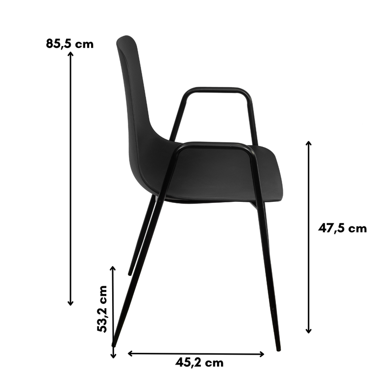 CADEIRA ANA C/ BRAÇO PRETA