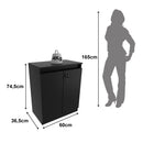 Balcão para Escritório com Chave ME4149 Preto