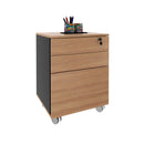 Gaveteiro Arquivo com Chave e Rodízio ME4148 Amêndoa/Preto