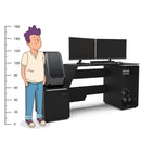 Mesa Gamer e Escritório Space One MDP Preto BP XT Racer Logo Branco