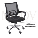 CADEIRA TALITA BAIXA SEM RELAX PRETA BASE CROMADA RODÍZIO