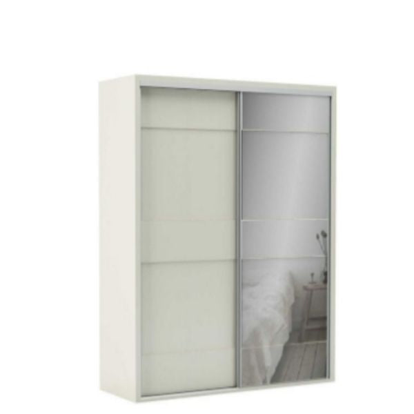 Guarda Roupa 1 Porta c/ Espelho Off White 1,79m x 2,38m